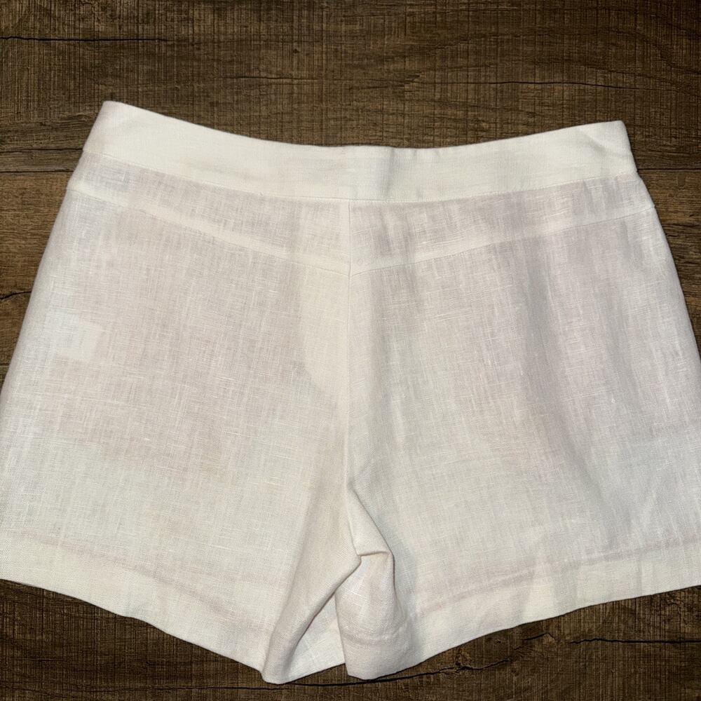 JOIE Off White 100% Linen Shorts Sz 10- 32W 4.5L EUC Beach Quiet Luxury Resort - Picture 3 of 9